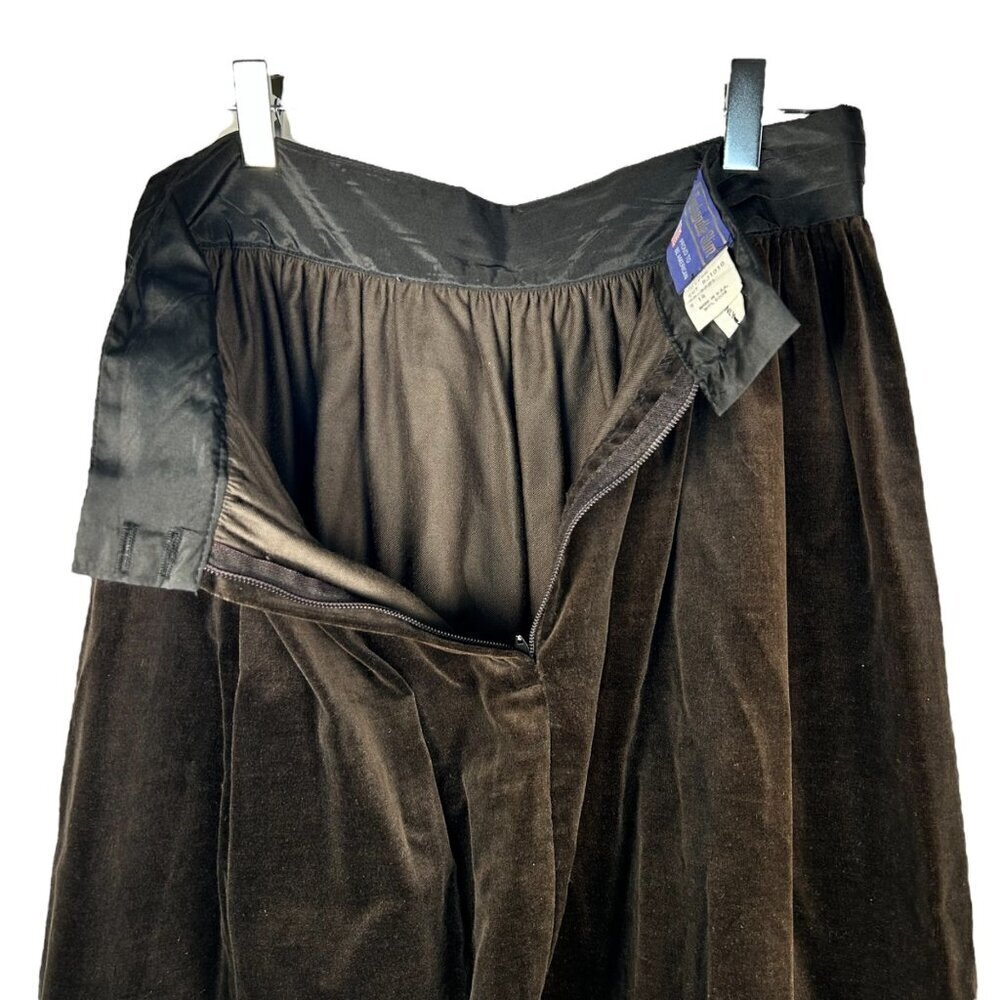 Vintage Panhandle Slim Skirt Velvet Satin Ruffle Western Maxi Boho Rodeo - Picture 2 of 7